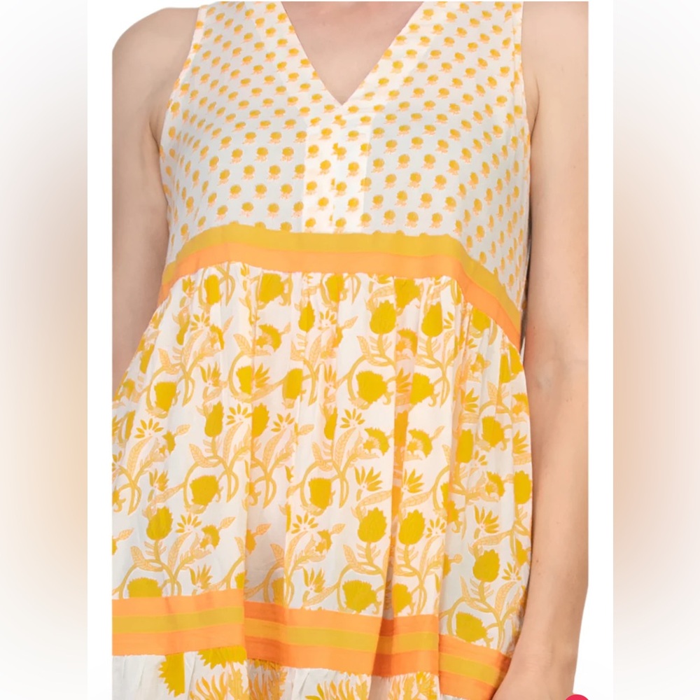 Chelsea and Theodore Sleeveless Tiered Mixed Print Maxi Dress - Picture 4 of 9